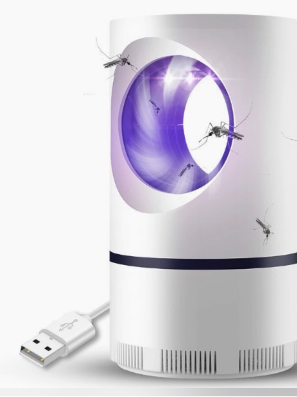 Electric USB Mosquito Trap Lamp - White with Purple Light